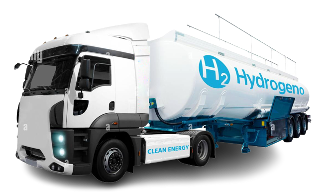 camion sobre combustible de hidrogeno con remolque de tanque h2 gases del futuro Gases del futuro, transporte de gas natural